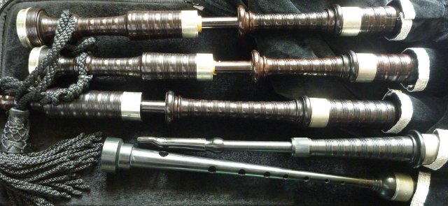 Bagpipe Anatomy 101 A set of Great Highland Bagpipes